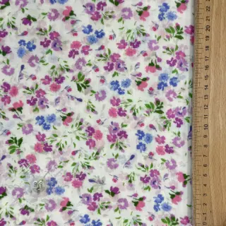 Kaksinkertainen harsokangas/musliini Flower Michaela off white digital print