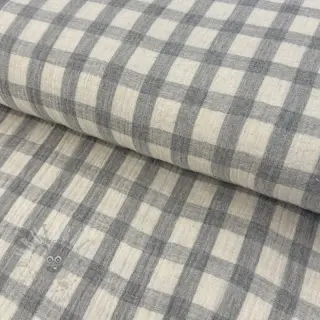 Kaksinkertainen harsokangas/musliini LINEN YARN DYED Checks grey natural
