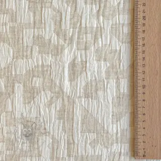 Puuvillakangas pellavalla JACQUARD Abstarct natural