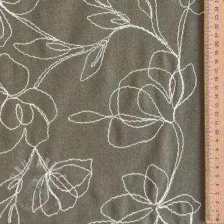 Viskoosi pellavalla EMBROIDERY Flower Danielle pickle