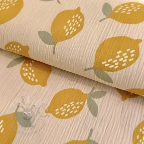 Kaksinkertainen harsokangas/musliini Lemons sand