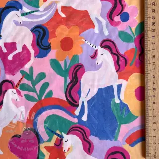 Puuvillakangas Unicorns multi digital print