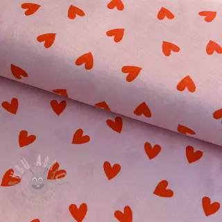 Bavlnená látka FLANNEL Hearts pink