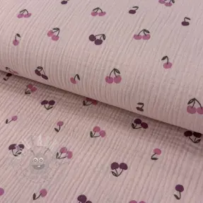 Kaksinkertainen harsokangas/musliini Fruits cherry soft rose
