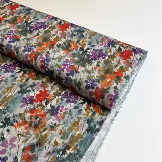 Viskoosi SATIN Flowie Kin off white digital print