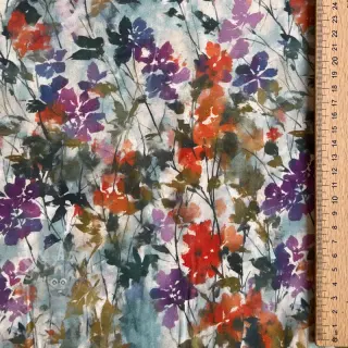Viskoosi SATIN Flowie Kin off white digital print