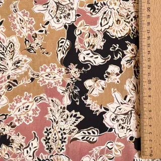 Viskóza SATIN Flowie Noe black digital print