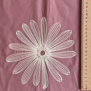 Bavlnená látka EMBROIDERY Flowie mauve