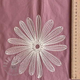 Puuvillakangas EMBROIDERY Flowie mauve
