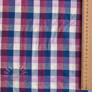 Puuvillakangas YARN DYED Square cerise