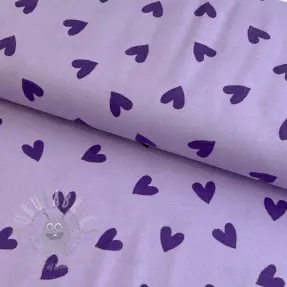 Puuvillakangas FLANNEL Hearts lavender