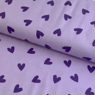 Bavlnená látka FLANNEL Hearts lavender