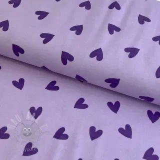 Puuvillakangas FLANNEL Hearts lavender