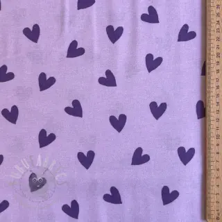 Puuvillakangas FLANNEL Hearts lavender
