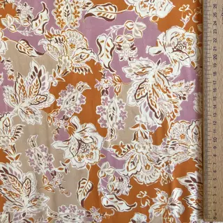 Viskóza SATIN Flowie Noe orange digital print