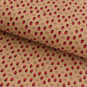 Menčester STRETCH Little strawberries sand