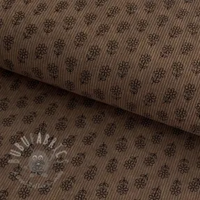 Vakosametti STRETCH Little flower taupe