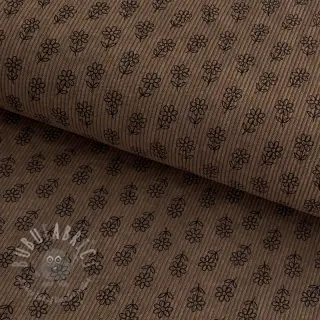 Vakosametti STRETCH Little flower taupe