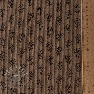 Vakosametti STRETCH Little flower taupe
