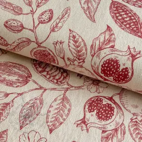 Sisustuskangas RUSTIC VINTAGE PRINT Granata groseille