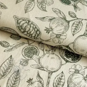 Sisustuskangas RUSTIC VINTAGE PRINT Granata kaki