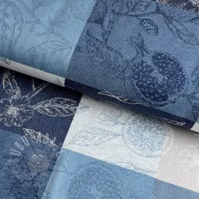 Sisustuskangas FRENCH TABLE CLOTH JACQUARD Cabosse allover indigo
