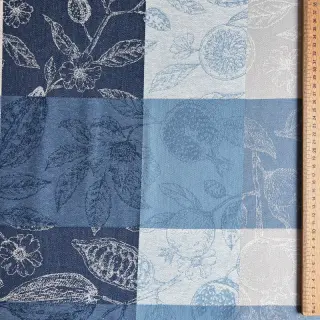 Dekoračná látka FRENCH TABLE CLOTH JACQUARD Cabosse allover indigo