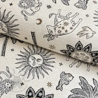 Sisustuskangas jacquard Pygmalion ecru noir