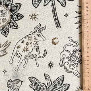 Sisustuskangas jacquard Pygmalion ecru noir