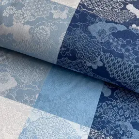 Dekoračná látka FRENCH TABLE CLOTH JACQUARD Niwa allover indigo