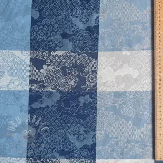 Sisustuskangas FRENCH TABLE CLOTH JACQUARD Niwa allover indigo