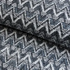 Neulekangas jacquard Comfilia Zigzag wavy blue