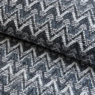 Neulekangas jacquard Comfilia Zigzag wavy blue