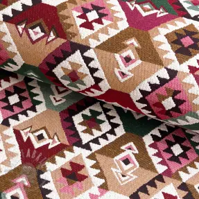 Sisustuskangas jacquard Kilim fuchsia vert