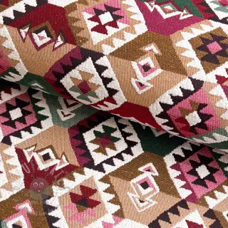 Sisustuskangas jacquard Kilim fuchsia vert