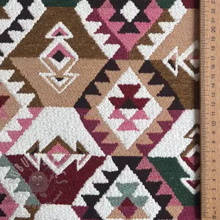 Sisustuskangas jacquard Kilim fuchsia vert