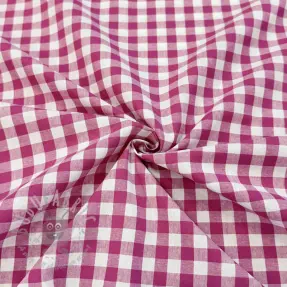 Puuvillakangas Check fuchsia