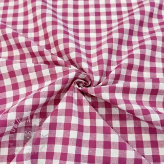 Puuvillakangas Check fuchsia