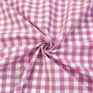Puuvillakangas Check pink