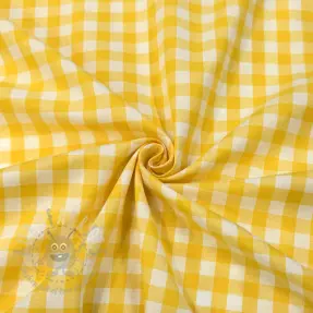 Puuvillakangas Check yellow