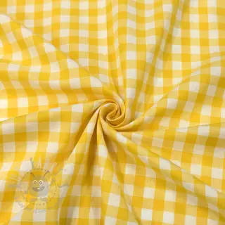 Puuvillakangas Check yellow