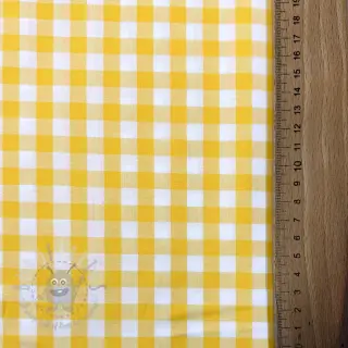 Puuvillakangas Check yellow