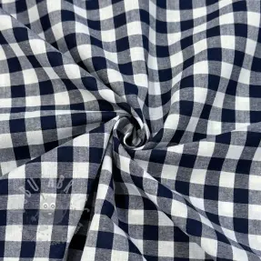 Puuvillakangas Check navy