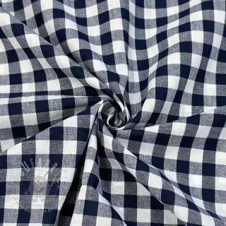 Puuvillakangas Check navy