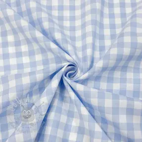 Puuvillakangas Check light blue
