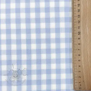 Puuvillakangas Check light blue