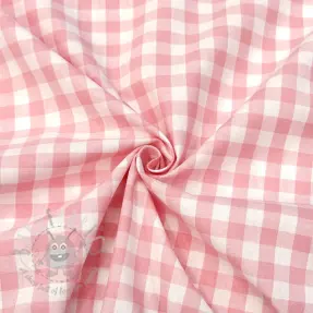 Puuvillakangas Check rosa