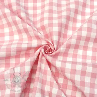 Puuvillakangas Check rosa