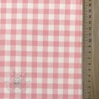 Puuvillakangas Check rosa