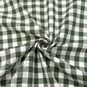 Puuvillakangas Check dark green